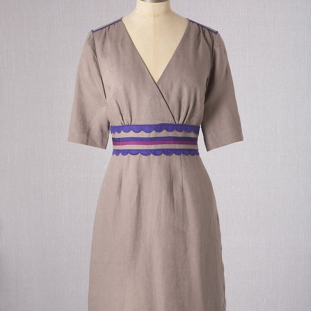 Boden: linen "Scallop Trim Dress"